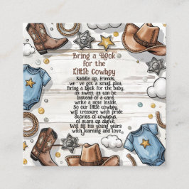 Cartão De Informações Um Pequeno Cowboy está no caminho do Chá de fralda