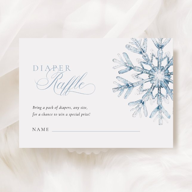Cartão De Informações Um Pequeno Floco de Neve Fralda Raffle (Criador carregado)