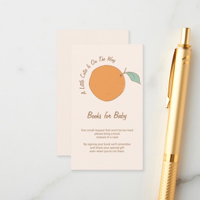 Cartão De Informações Um Pequeno Fofo a Caminho Livros para Bebê Insert (Frente/Verso In Situ)