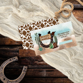 Cartão De Informações Um Pequeno Garçom Fralda Ocidental Raffle