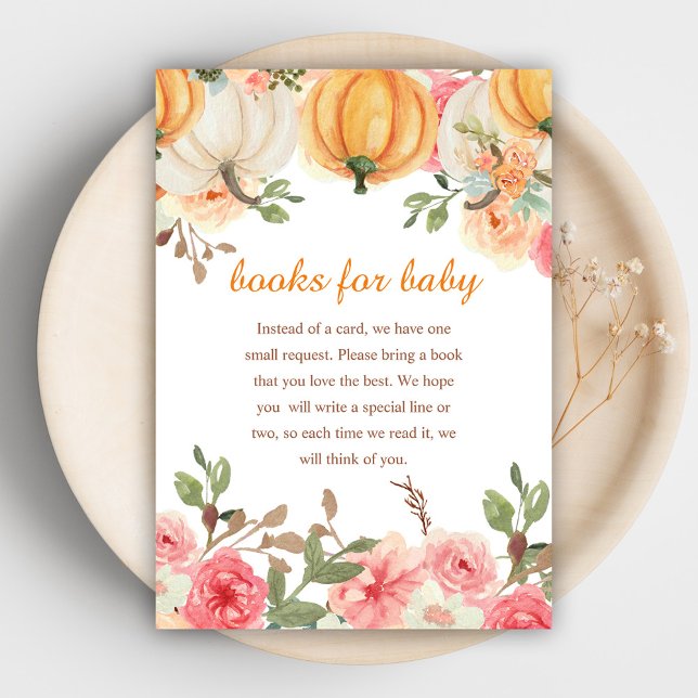 Cartão De Informações Um Pequeno Livro De Pumpkin Para Bebê (A Little Pumpkin Boho Books For Baby Enclosure Card)