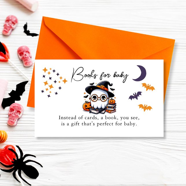 Cartão De Informações Um Pequeno Livro Para Bebê | Chá de fraldas (A little boo books for baby enclosure card)