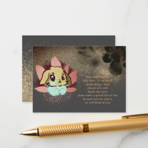 Cartão De Informações Um pequeno pedido de livro de Chá de fraldas de c