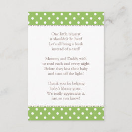 Cartão De Informações Um Pequeno Pedido Livro de Chuvinha de Bebê Verde