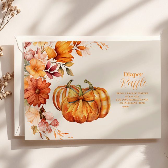 Cartão De Informações Um Pequeno Pumpkin Caiu Fralda Floral (Criador carregado)