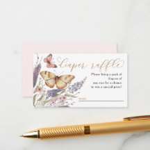 Um Pequeno Raffle Chá de fraldas-Borboleta