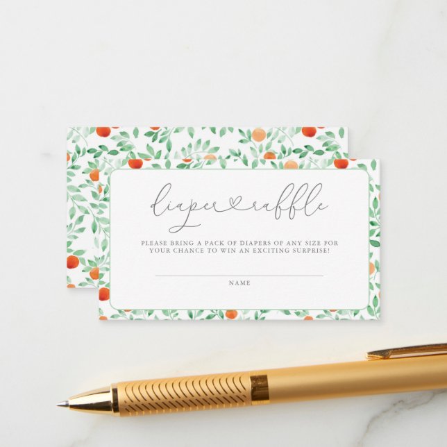 Cartão De Informações Um Pequeno Rafle Chá de fraldas Moderno (Frente/Verso In Situ)