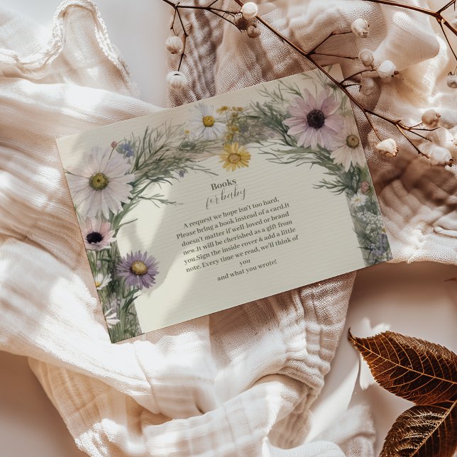 Cartão De Informações Um Pouco de Flor Silvestre Boho Livros de Natureza (Criador carregado)