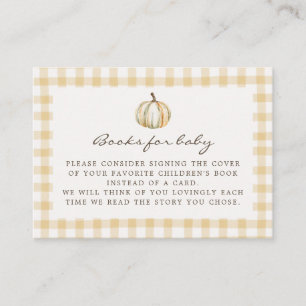 Cartão De Informações Um pouco de Pumpkin Gingham Books para bebê
