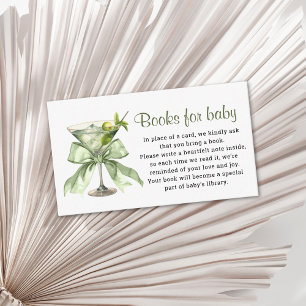 Cartão De Informações Um Tini Um Livros Martini de Bow Verde Sage para B