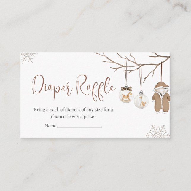 Cartão De Informações Uma Feliz de Raffle da Fralda de Natal (Frente)
