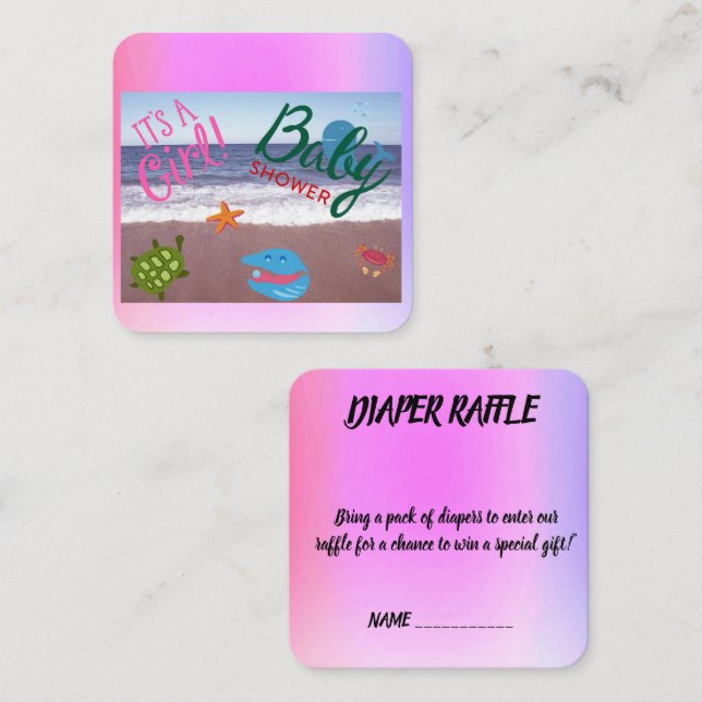 Cartão De Informações Uma Menina A Caminho: Aventura Oceânica (Frente/Verso)