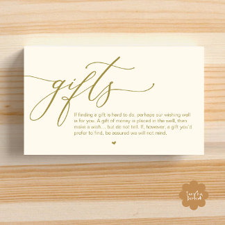 Cartão De Informações Uma nota sobre presentes, casamento romântico mode