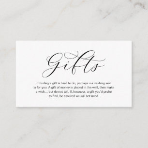 Cartão De Informações Uma Nota Sobre Presentes de Casamento, Beleza Luxo