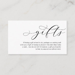 Cartão De Informações Uma Nota Sobre Presentes De Casamento, Lindo Luxo 