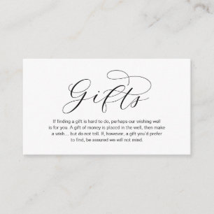 Cartão De Informações Uma Nota Sobre Presentes De Casamento, Lindo Luxo 