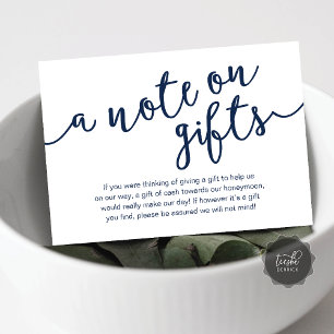 Cartão De Informações Uma Nota Sobre Presentes, Dinheiro do Fundo de Lua