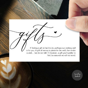 Cartão De Informações Uma nota sobre presentes, Fundo Honeymoon, Desejo,