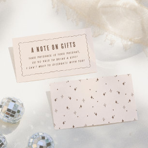 Cartão De Informações Uma nota sobre presentes   Uma Festa de aniversári