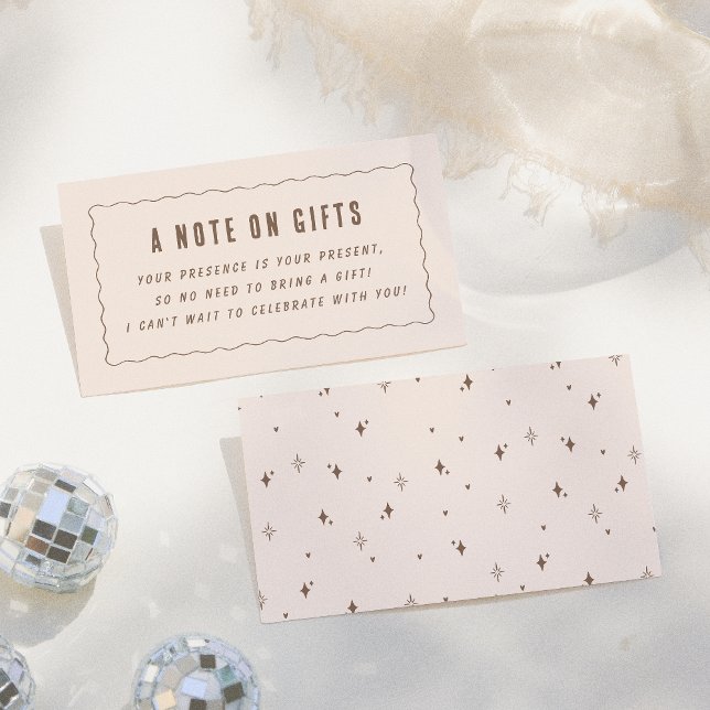 Cartão De Informações Uma nota sobre presentes | Uma Festa de aniversári (Criador carregado)