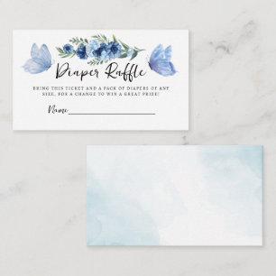 Cartão De Informações Uma Pequena Borboleta Fralda Azul