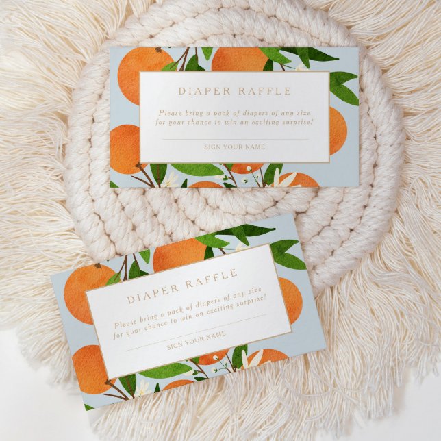 Cartão De Informações Uma Pequena Cutie | Fralda Azul Moderna Raffle (Criador carregado)