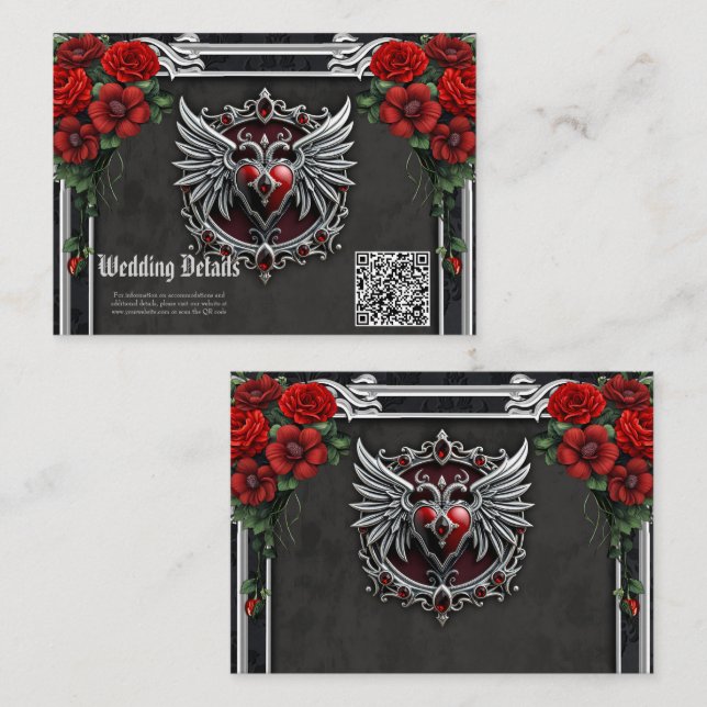 Cartão De Informações Uma simbiose gótica, cabelos elegantes e crânios. (Frente/Verso)