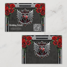 Cartão De Informações Uma simbiose gótica, cabelos elegantes e crânios.