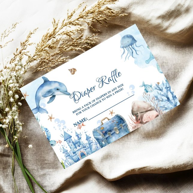 Cartão De Informações Under the sea Diaper Raffle Request Card (Criador carregado)