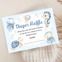 Cartão De Informações Under The Sea Ocean Baby Shower Boy Diaper Raffle