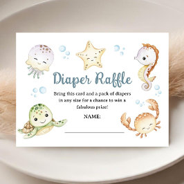 Cartão De Informações Under The Sea Ocean Baby Shower Diaper Raffle