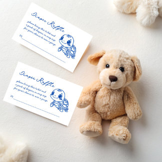 Cartão De Informações Under the sea turtle baby shower diaper raffle