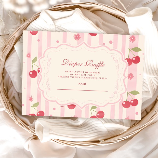 Cartão De Informações Única Cherry Coquette no Top Baby Diapper Raffle (Criador carregado)