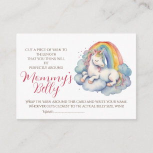 Cartão De Informações Unicorn Baby Bump Game Supõe Que Mãe Tem Tamanho