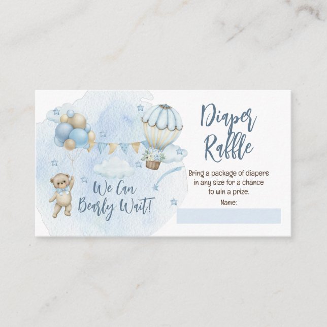 Cartão De Informações Ursinho de Ursinho Rapaz Ursinha Esperar Fralda Ra (Frente)