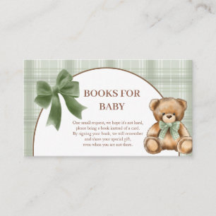 Cartão De Informações Ursinho Teddy Preparado Livros de Plaid Sage para