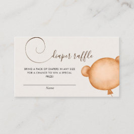 Cartão De Informações Urso Balão de Raffle, Fralda Neutra do Gênero