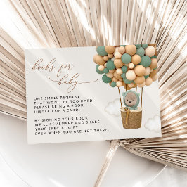 Cartão De Informações Urso, Balões Verdes, Livros de Chuvinha de Bebê Pa