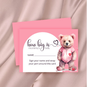 Cartão De Informações Urso bonitinho de aquarela, tamanho de barriga de