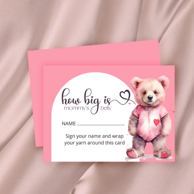 Cartão De Informações Urso bonitinho de aquarela, tamanho de barriga de  (Criador carregado)