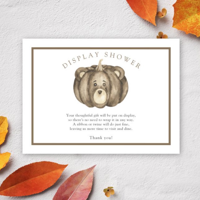 Cartão De Informações Urso da abóbora - placa de chá (Criador carregado)