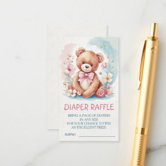 Cartão De Informações Urso de coloração aquosa delicado