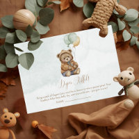 Urso de Pelúcia Marrom Verde Balões Bebê
