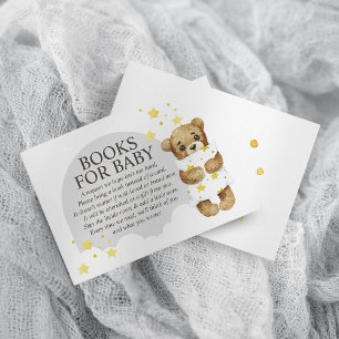 Cartão De Informações Urso de pelúcia Over The Moon cinza Livros para Be