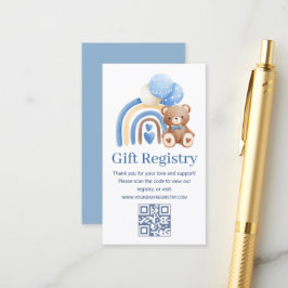 Cartão De Informações urso de pelúcia presente de baby Shower código qr 