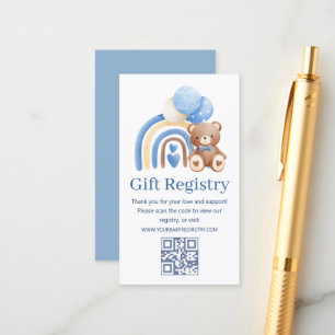 Cartão De Informações urso de pelúcia presente de baby Shower código qr 