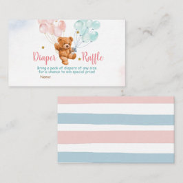 Cartão De Informações Urso Sexo Revelar Fralda Raffle Balão