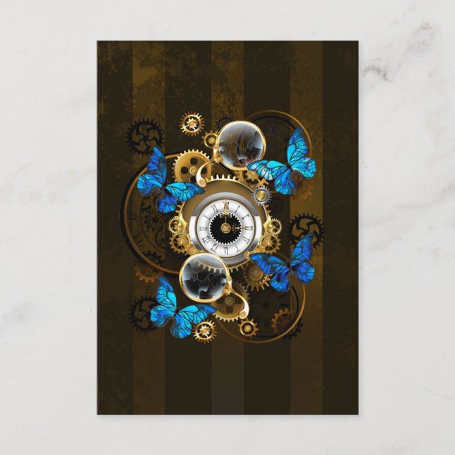 Cartão De Informações Ursos-galos e Borboletas Azuis (Frente)