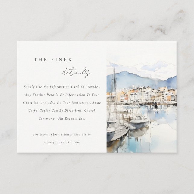 Cartão De Informações Ushuaia, Argentina Landscape Wedding Detail (Frente)