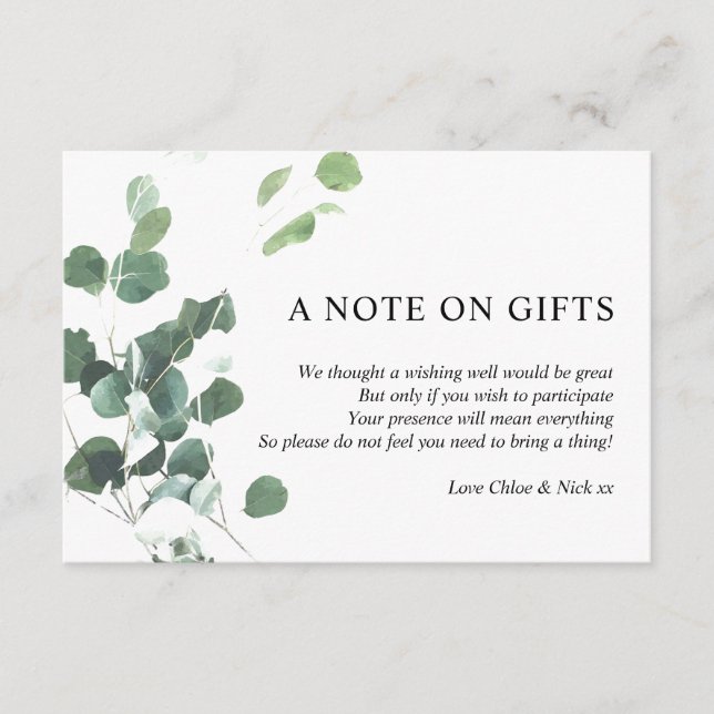 Cartão De Informações V4 Folhas de aquarela ChloeNick Gifts (Frente)